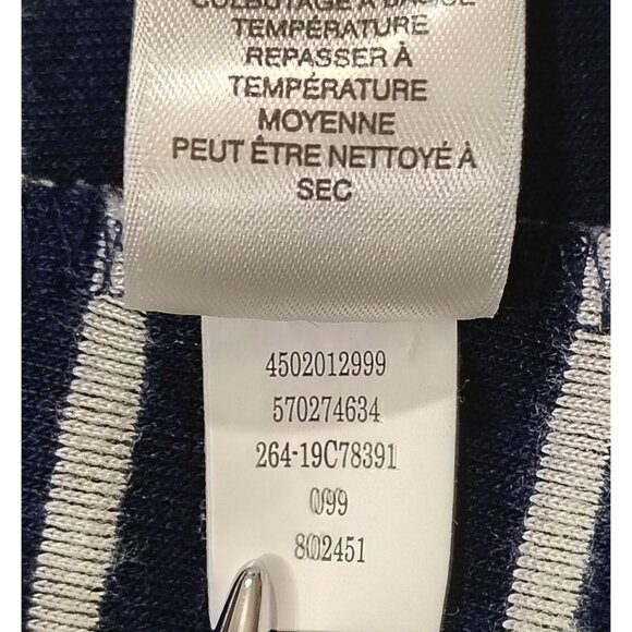 Weekend by Chico's Striped Collar Top Sz 0 (S/M) Cowl Neck Gray Blue Long Sleeve - Picture 16 of 16